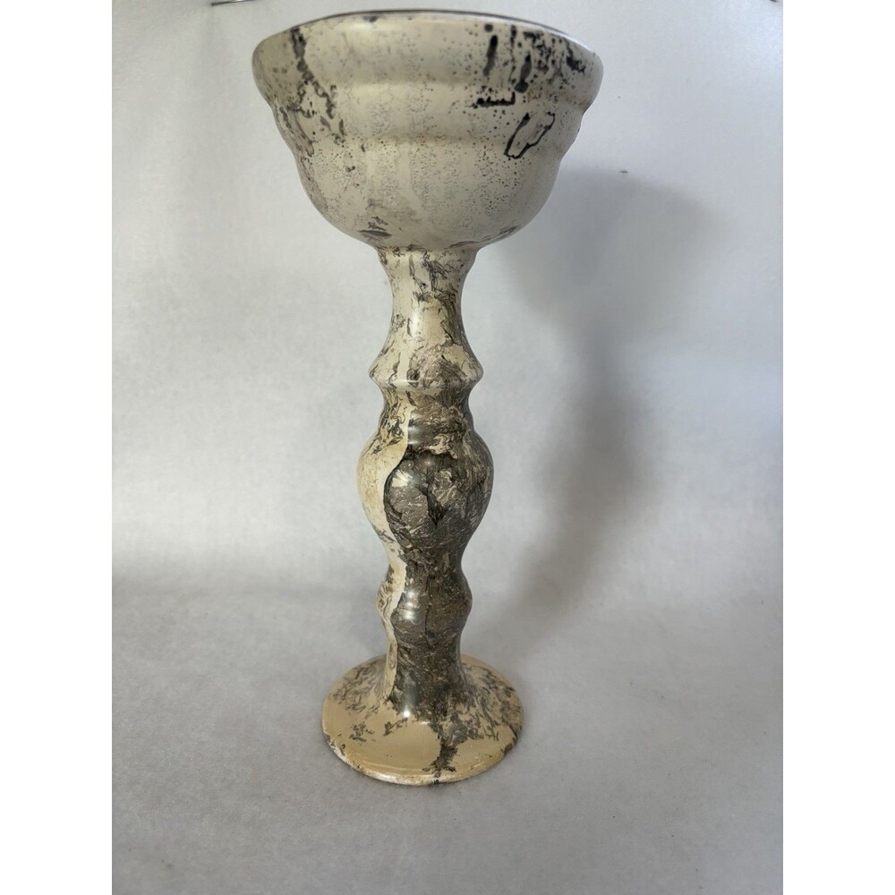 Vintage Marble Painted Candle Holder Candlestick